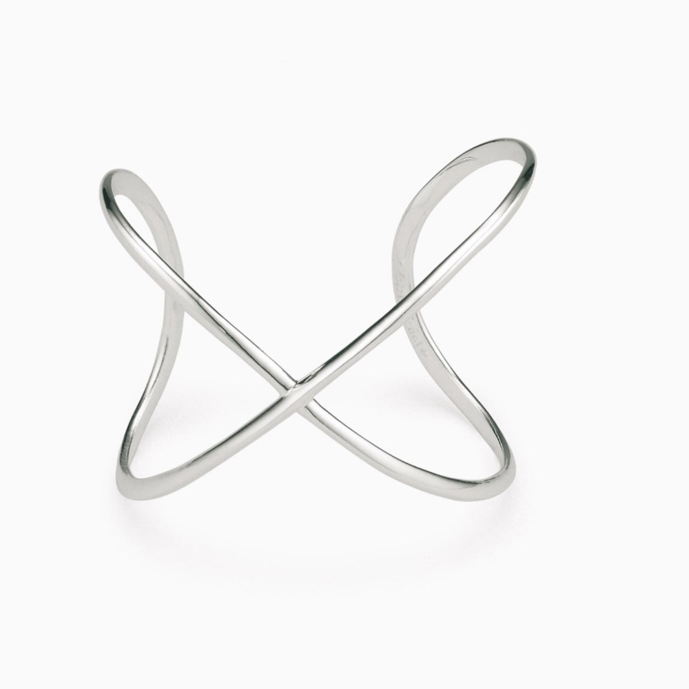 Sculpted X Cuff-Silver